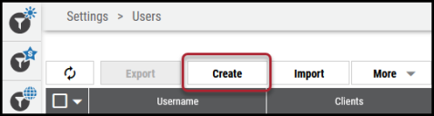 Create SAML User - Create Button Location